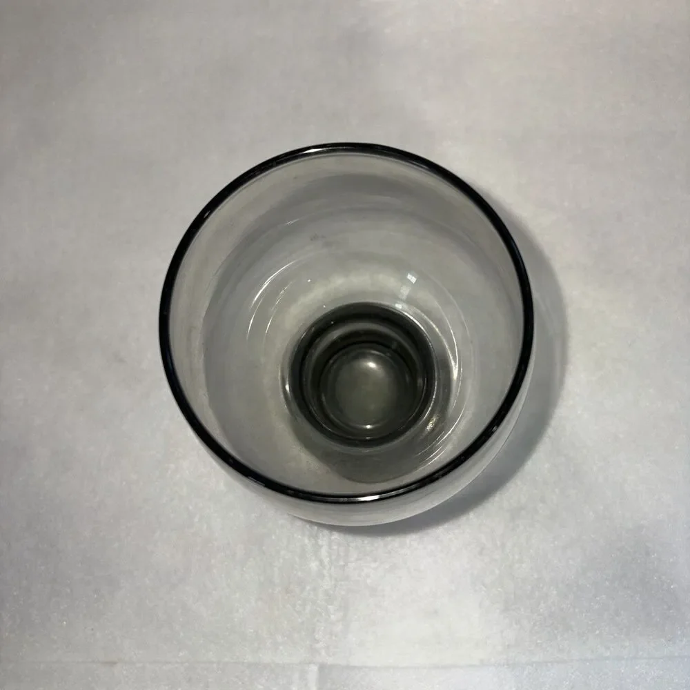 1 Vintage MCM Libbey STAX Smoke Gray 5.5” Drinking Glass Goblet Replacement